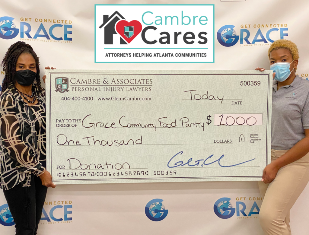 Cambre & Associates donates $1,000 to Grace Community Food Pantry
